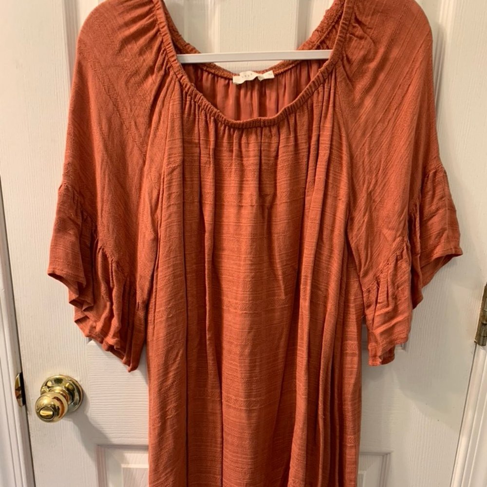 off the shoulder knee length dress